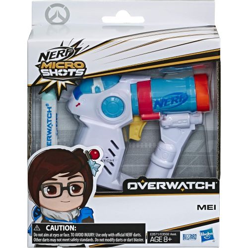 너프 NERF Microshots Overwatch Mei Blaster -- Includes 2 Official Elite Darts -- for Kids, Teens, Adults
