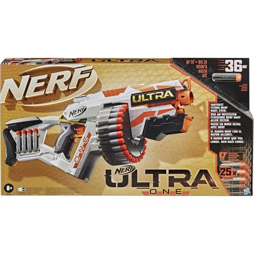 너프 Nerf Ultra One Motorised Blaster, 25 Nerf Ultra Darts, Furthest Flying Nerf Darts Ever, Compatible Only with Nerf Ultra One Darts