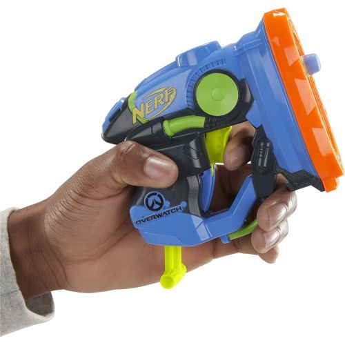 너프 NERF Microshots Overwatch Lucio Blaster -- Includes 2 Official Elite Darts -- for Kids, Teens, Adults