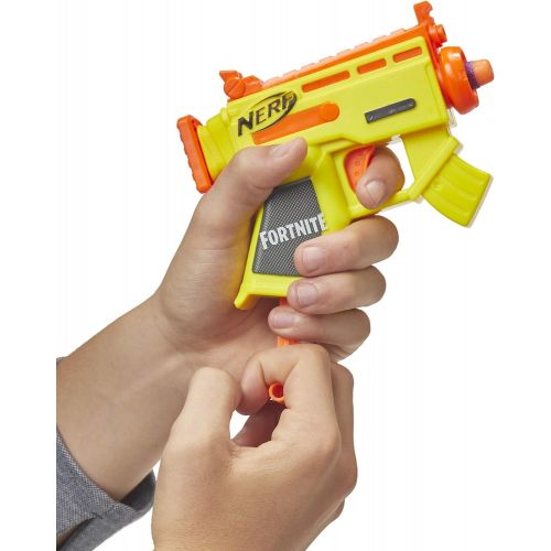 너프 Fortnite Micro AR-L Nerf MicroShots Dart-Firing Toy Blaster and 2 Official Nerf Elite Darts for Kids, Teens, Adults