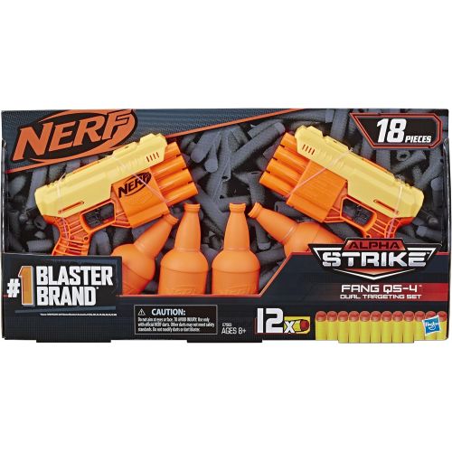 너프 NERF Alpha Strike Fang QS-4 Two Blaster Set 18 Piece Dual Target