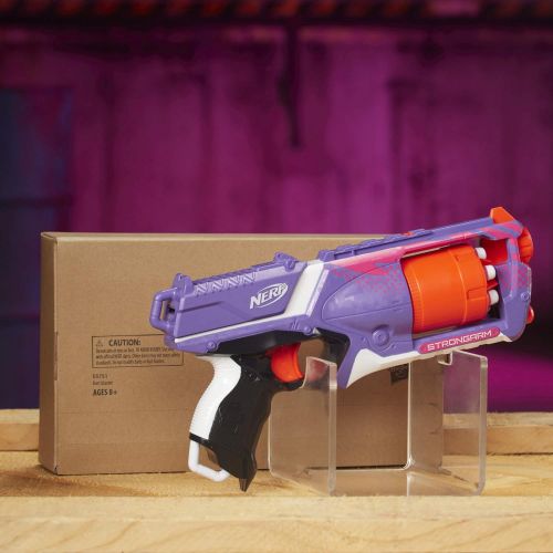 너프 Strongarm Nerf N-Strike Elite Toy Blaster with Rotating Barrel, Slam Fire, and 6 Official Nerf Elite Darts for Kids, Teens, and Adults (Amazon Exclusive)