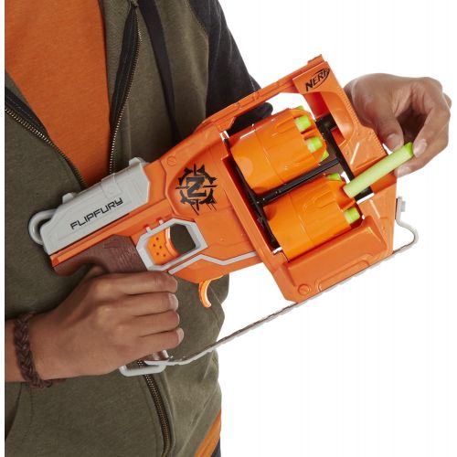 너프 Nerf Zombie Strike FlipFury Blaster,Orange, Etc.