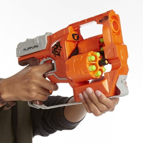 너프 Nerf Zombie Strike FlipFury Blaster,Orange, Etc.