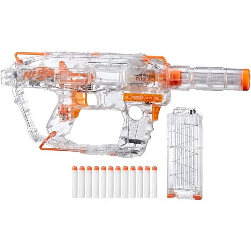 너프 Evader Modulus Nerf Motorized Light-Up Toy Blaster Includes 12 Official Nerf Darts, 12-Dart Clip, Light-Up Barrel Extension, Multicolor (Amazon Exclusive)