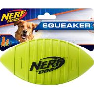 Nerf Dog Rubber Football Dog Toy with Squeaker, Lightweight, Durable and Water Resistant, 7 Inch Diameter for Medium/Large Breeds, Single Unit, Green, Model:6997