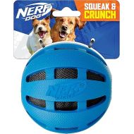 Nerf Dog Crunch and Squeak Rubber Ball Dog Toy, Single, Medium/Large, Blue