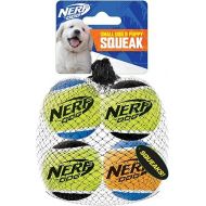 Nerf Dog Tennis Ball Dog Toys with Interactive Squeaker, Lightweight, Durable and Water Resistant, 1.75 Inches, For Small Breeds, Mixed Colors, 4 Count(Pack of 1)