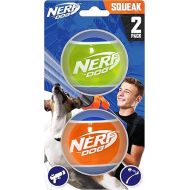 Nerf Dog Rubber Tennis Ball Dog Toys with Interactive Squeaker, Lightweight, Durable and Water Resistant, 2 Inches, for Small/Medium/Large Breeds, Two Pack, Mixed Colors 2Count(Pack of 1)