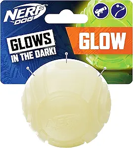 Nerf Dog Tennis Ball Blaster Dog Toy white, 2.5 Inch Glow Reload Ball