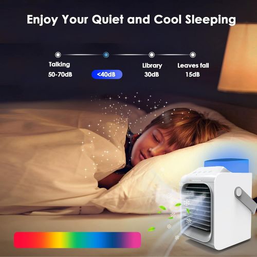  Nertpow Portable Air Conditioner, Portable AC, Cordless Personal Air Cooler, Suitable for Office Bedside Study Room Rents & Camping