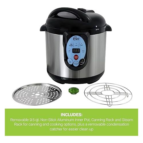  CAREY DPC-9SS Smart Electric Pressure Cooker and Canner, Stainless Steel, 9.5 Qt