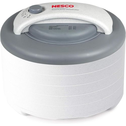  Nesco FD-61WHC Snackmaster Encore Food Dehydrator with Jerky Gun Kit for Great Snacks and Jerky, 5 Trays, Gray