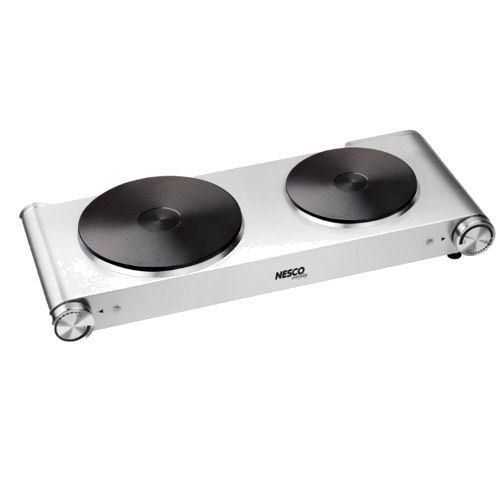  Nesco Db-02 Stainless Steel Double Electric Burner; 1800-watt