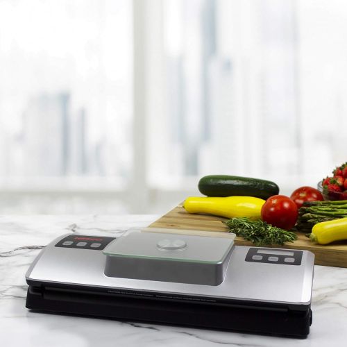  Nesco VSS-01 Automatic Food Vacuum Sealer with Digital Scale and Bag Starter Kit, Silver