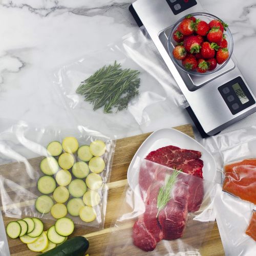  Nesco VSS-01 Automatic Food Vacuum Sealer with Digital Scale and Bag Starter Kit, Silver