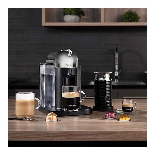 네스프레소 Nespresso Vertuo Coffee and Espresso Machine by Breville, 5 Cups, Chrome