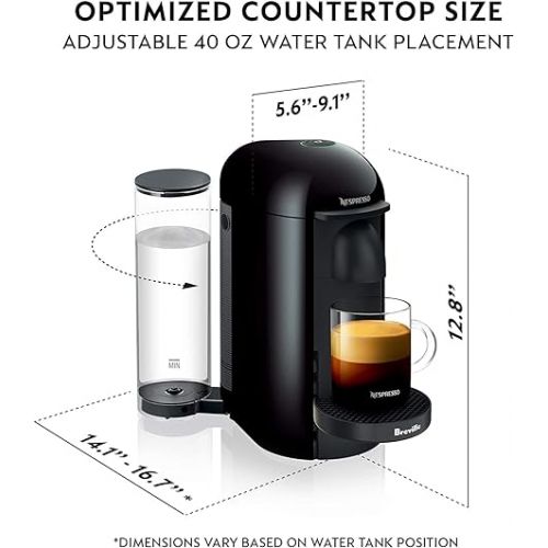네스프레소 Nespresso VertuoPlus Coffee and Espresso Machine by Breville,60 fluid ounces, Ink Black