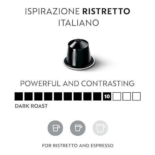 네스프레소 Nespresso Capsules OriginalLine Ristretto Intenso Coffee Pods, Brews, Dark Roast Espresso Coffee, 10 Count (Pack of 5)