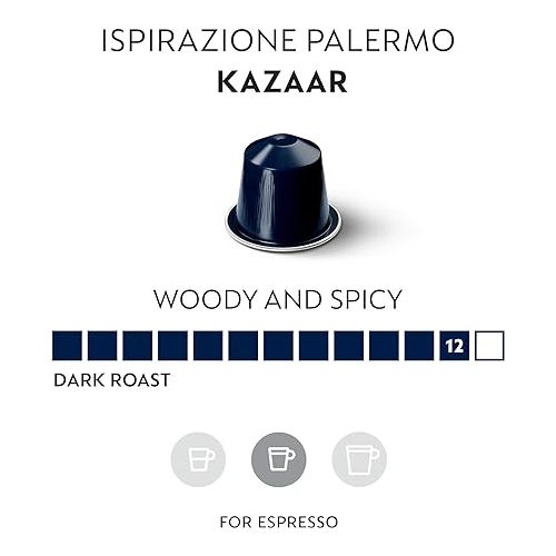 네스프레소 Nespresso Capsules OriginalLine, Kazaar, Dark Roast Espresso Coffee, 50-Count Espresso Coffee Pods