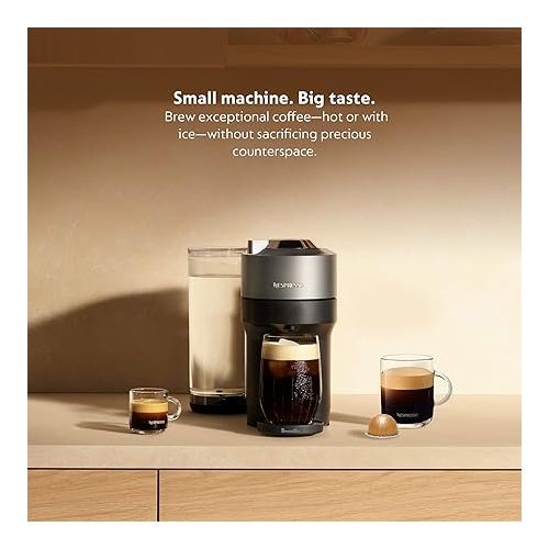 네스프레소 Nespresso Vertuo POP+ Deluxe Coffee and Espresso Machine by Breville, Titan