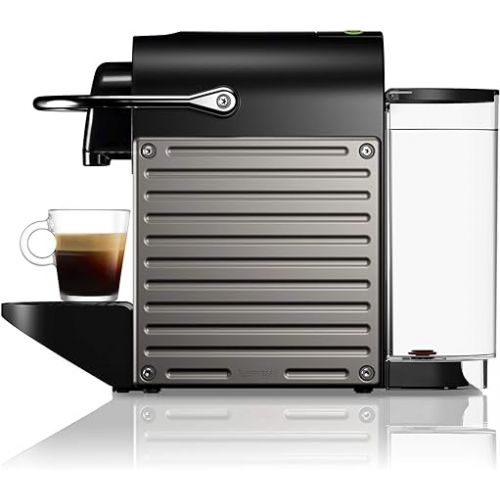 네스프레소 Nespresso Pixie Espresso Machine by Breville with Milk Frother, Titan