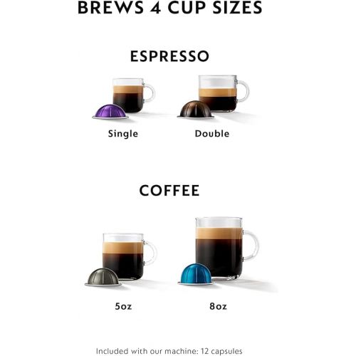 네스프레소 Nespresso VertuoPlus Deluxe Coffee and Espresso Machine by Breville with Milk Frother, 8 Ounces, Black