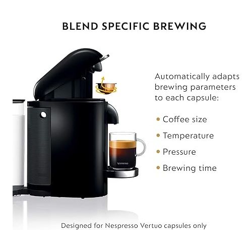 네스프레소 Nespresso VertuoPlus Deluxe Coffee and Espresso Machine by Breville with Milk Frother, 8 Ounces, Black