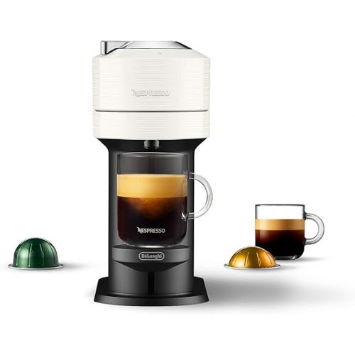 네스프레소 Nespresso Vertuo Next Coffee and Espresso Machine by De'Longhi, White, Compact, One Touch to Brew, Single-Serve Coffee Maker and Espresso Machine