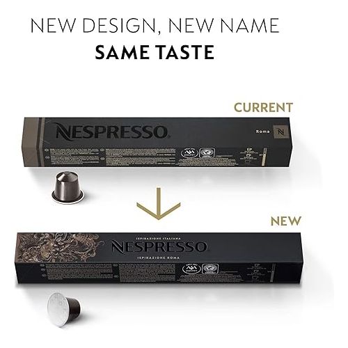 네스프레소 Nespresso Capsules OriginalLine, Roma, Medium Roast Espresso, 50-Count Espresso Coffee Pods