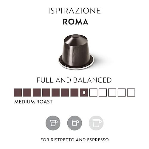 네스프레소 Nespresso Capsules OriginalLine, Roma, Medium Roast Espresso, 50-Count Espresso Coffee Pods