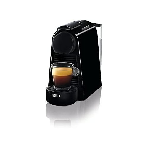 네스프레소 De’Longhi DeLonghi Nespresso Essenza Mini EN 85.B Kaffeekapselmaschine Welcome Set mit Kapseln in unterschiedlichen Geschmacksrichtungen 19 bar Pumpendruck, Platzsparend, Schwarz