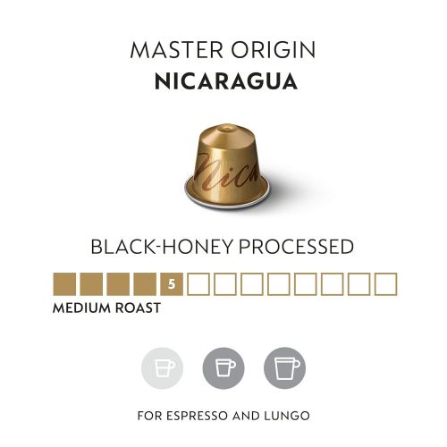 네스프레소 Nespresso Capsules OriginalLine, Nicaragua Master Origin, Medium Roast Coffee, 50 Count Coffee Pods, Brews 1.35oz