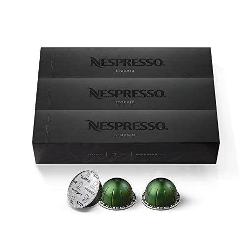 네스프레소 Nespresso Capsules VertuoLine, Stormio, Dark Roast Coffee, 30 Count Coffee Pods, Brews 7.8oz