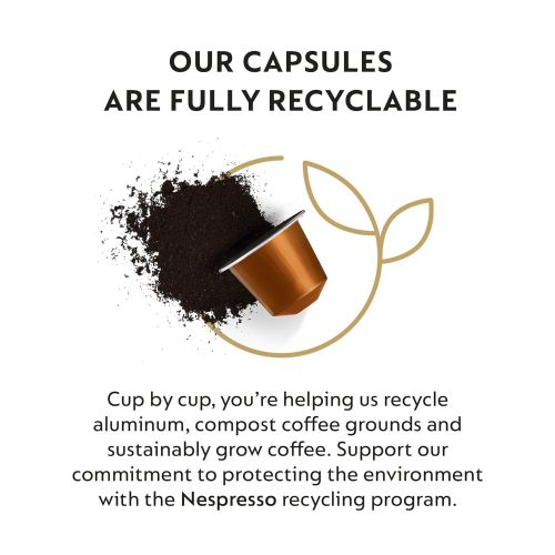 네스프레소 Nespresso Capsules OriginalLine, Livanto, Medium Roast Espresso Coffee, 50 Count Coffee Pods, Brews 1.35oz (Pack of 5)