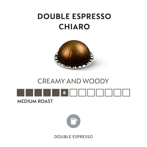 네스프레소 Nespresso Capsules VertuoLine, Odacio, Dark Roast Coffee, 30 Count Coffee Pods, Brews 7.8oz & Capsules VertuoLine, Double Espresso Chiaro ,Medium Roast Espresso Coffee, Coffee Pods