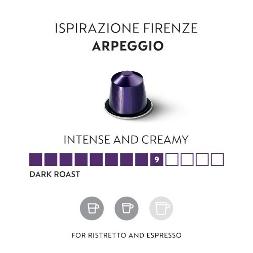 네스프레소 Nespresso Capsules OriginalLine, Arpeggio Intenso, Dark Roast Coffee, 50 Count Coffee Pods, Brews 1.35oz