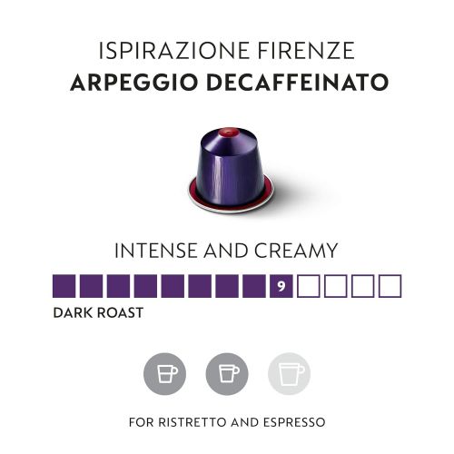 네스프레소 Nespresso Capsules OriginalLine, Arpeggio Decaffeinato, Dark Roast Coffee, 50 Count Coffee Pods, Brews 1.35 oz