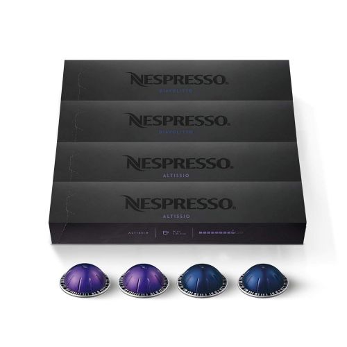 네스프레소 Nespresso Capsules VertuoLine, Espresso, Bold Variety Pack, Medium and Dark Roast Espresso Coffee, 40 Count Coffee Pods, Brews 1.35oz