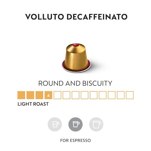네스프레소 Nespresso Capsules OriginalLine, Volluto Decaffeinato Mild Roast Coffee, 50 Count Coffee Pods, Brews 1.35 oz, 10 Count (Pack of 5)