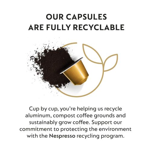네스프레소 Nespresso Capsules OriginalLine, Volluto Decaffeinato Mild Roast Coffee, 50 Count Coffee Pods, Brews 1.35 oz, 10 Count (Pack of 5)