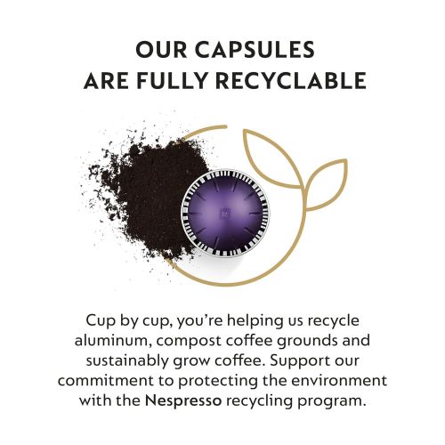 네스프레소 Nespresso Capsules VertuoLine, Espresso Variety Pack, Medium and Dark Roast Espresso Coffee, 50 Count Coffee Pods, Brews 1.35 oz