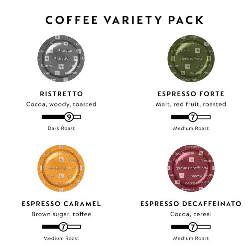 네스프레소 Nespresso Professional Coffee Capsules, Coffee Variety Pack, Medium & Dark Roast, 200-Count Coffee Capsules