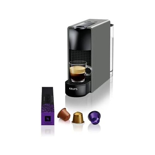 네스프레소 Krups Nespresso XN110B Essenza Mini Kaffeekapselmaschine, 1260 Watt, grau, 0,7 Liter