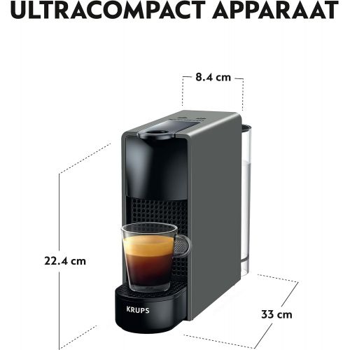 네스프레소 Krups Nespresso XN110B Essenza Mini Kaffeekapselmaschine, 1260 Watt, grau, 0,7 Liter