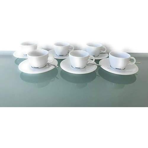 네스프레소 Brand: Nespresso Nespresso Set of 6 Cappuccino Cups Saucers and Spoons Classic Porcelain Coffee
