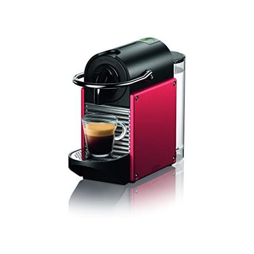 네스프레소 Brand: Nespresso Nespresso DeLonghi Pixie EN124 Coffee Machine with Capsules, 19 Bar, Water Tank 0.7 L, Automatic Shut-Off Red