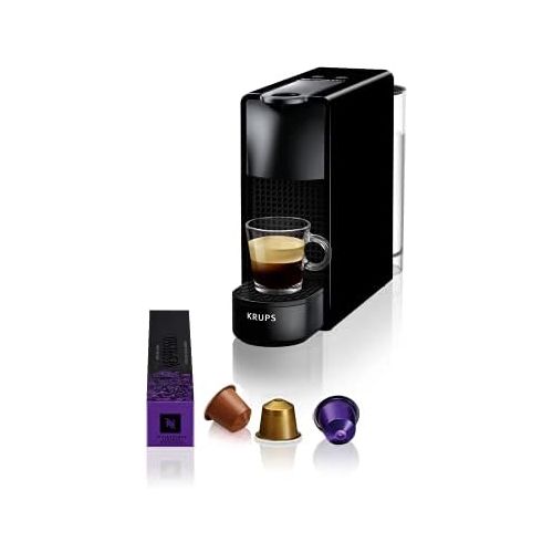 네스프레소 Brand: Krups Nespresso Krups Nespresso Essenza Mini XN1118 coffee capsule machine (1310 watts, 0.7 liters, 19 bar, including Aeroccino milk frother) black