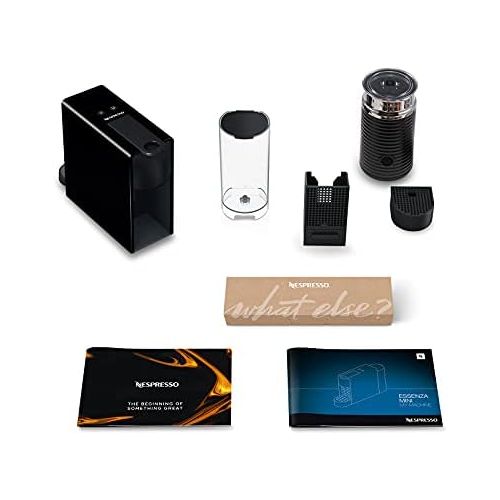 네스프레소 Brand: Krups Nespresso Krups Nespresso Essenza Mini XN1118 coffee capsule machine (1310 watts, 0.7 liters, 19 bar, including Aeroccino milk frother) black