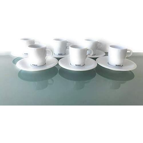 네스프레소 Brand: Nespresso Nespresso Set of 6 Lungo Cups Saucers and Spoons Classic Porcelain Coffee